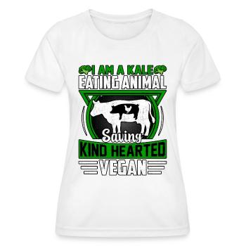 I am a kale eating animal saving kind hearted - Frauen Funktions-T-Shirt - Weiß - Vorne - AI Model Female 172 dark (172cm)
