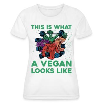 This is what a vegan looks like - Frauen Funktions-T-Shirt - Weiß - Vorne - AI Model Female 172 dark (172cm)