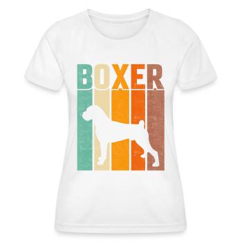 Boxer Rétro - T-shirt sport Femme - blanc - Devant - AI Model Female 172 dark (172cm)