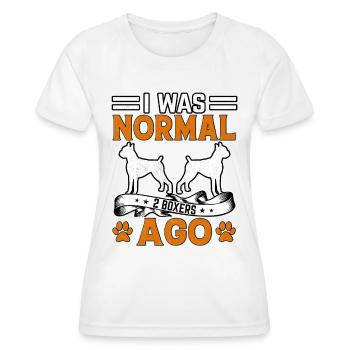 J’étais normal il y a 2 boxeurs - T-shirt sport Femme - blanc - Devant - AI Model Female 172 dark (172cm)