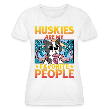 Les Huskies sont mes personnes préférées - T-shirt sport Femme - blanc - Devant - AI Model Female 172 dark (172cm)
