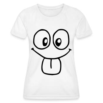 Emoji albern Skizze schwarz - Frauen Funktions-T-Shirt - Weiß - Vorne - AI Model Female 172 dark (172cm)