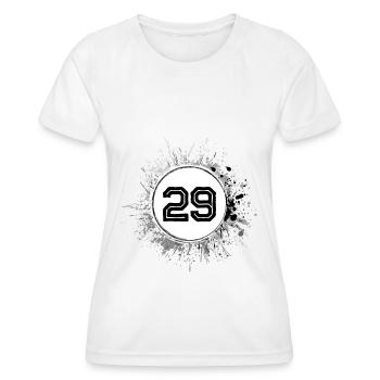 29 Zahl Klecks - Frauen Funktions-T-Shirt - Weiß - Vorne - AI Model Female 172 dark (172cm)