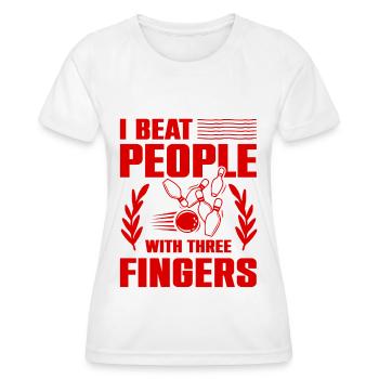 Bowling drôle de dicton - T-shirt sport Femme - blanc - Devant - AI Model Female 172 dark (172cm)