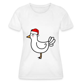 Chicken Comic Christmas Xmas - Women's Functional T-Shirt - white - Front - AI Model Female 172 dark (172cm)
