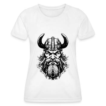 Wikinger Helm Valhalla - Frauen Funktions-T-Shirt - Weiß - Vorne - AI Model Female 172 dark (172cm)