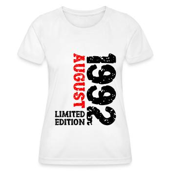 1992 August Limited Edition 31. Geburtstag Outfit - Frauen Funktions-T-Shirt - Weiß - Vorne - AI Model Female 172 dark (172cm)