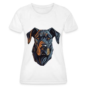 Great Dane Dog Portrait - Women's Functional T-Shirt - white - Front - AI Model Female 172 dark (172cm)