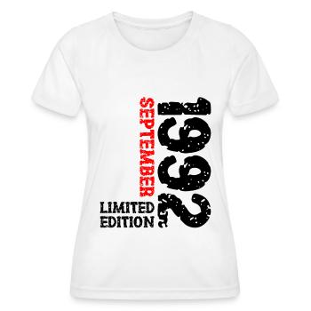 1992 September Limited Edition 31. Geburtstag Deko - Frauen Funktions-T-Shirt - Weiß - Vorne - AI Model Female 172 dark (172cm)