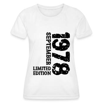 1978 Septembre Édition Limitée 45th Birthday Deco - T-shirt sport Femme - blanc - Devant - AI Model Female 172 dark (172cm)