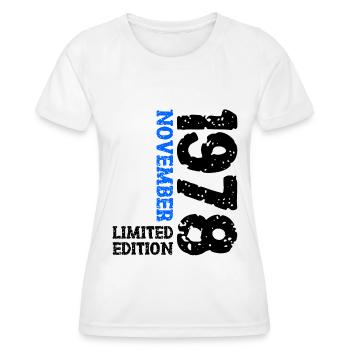 1978 novembre édition limitée 45e anniversaire décoration - T-shirt sport Femme - blanc - Devant - AI Model Female 172 dark (172cm)