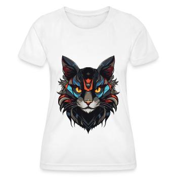 Tête de chat - T-shirt sport Femme - blanc - Devant - AI Model Female 172 dark (172cm)