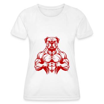 Dog Beast Bodybuilding Muscles Gym - Women's Functional T-Shirt - white - Front - AI Model Female 172 dark (172cm)