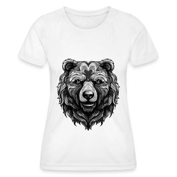 Bear Animal Head - Women's Functional T-Shirt - white - Front - AI Model Female 172 dark (172cm)