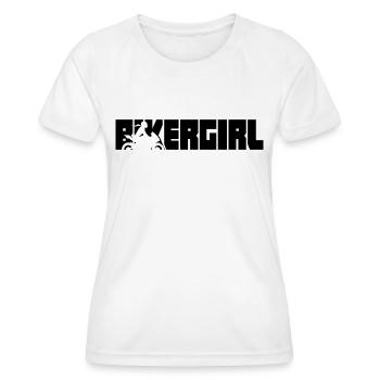 Motard fille super athlète motocycliste vélo nu - T-shirt sport Femme - blanc - Devant - AI Model Female 172 dark (172cm)