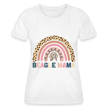 Maman Beagle - T-shirt sport Femme - blanc - Devant - AI Model Female 172 dark (172cm)