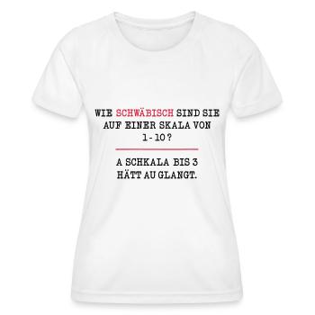 Schwäbische Umfrage: Wie schwäbisch bist du? - Frauen Funktions-T-Shirt - Weiß - Vorne - AI Model Female 172 dark (172cm)