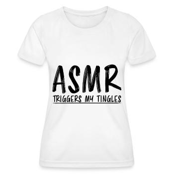 Dire ASMR déclenche des picotements Drôle Cadeau ASMR - T-shirt sport Femme - blanc - Devant - AI Model Female 172 dark (172cm)