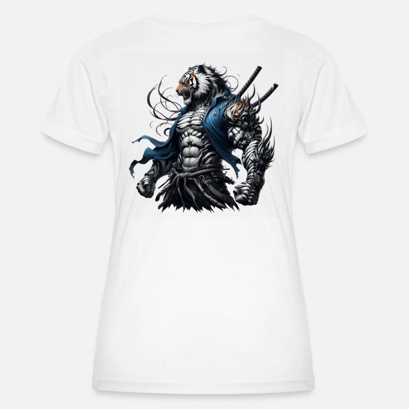Samurai Tiger - Women's Functional T-Shirt - white