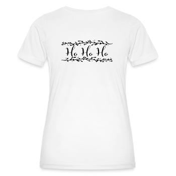 "Ho Ho Ho" Weihnachtsmann Mistelzweige - Frauen Funktions-T-Shirt - Weiß - Hinten - AI Model Female 172 dark (172cm)