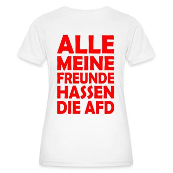 alle meine freunde hassen die afd - Frauen Funktions-T-Shirt - Weiß - Hinten - AI Model Female 172 dark (172cm)