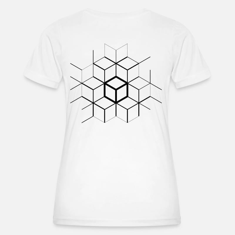 Asymmetric cubes - Women's Functional T-Shirt - white