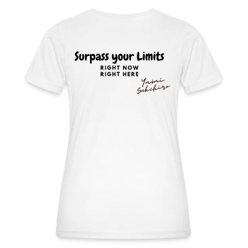 dépasser vos limites - T-shirt sport Femme - blanc - Dos - AI Model Female 172 dark (172cm)
