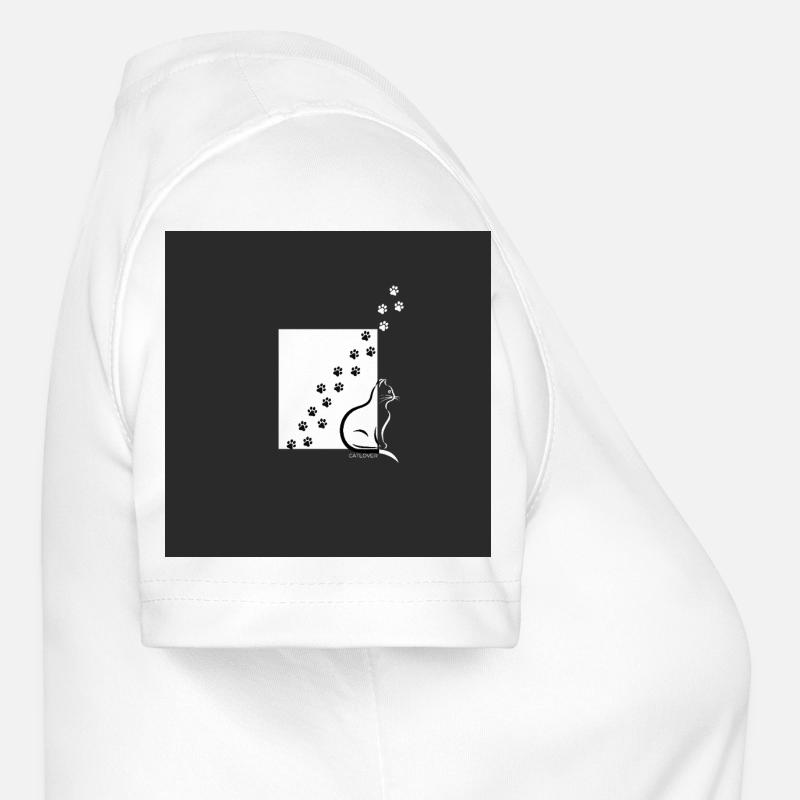 Paw Path Cat Silhouette Women's Functional T-Shirt