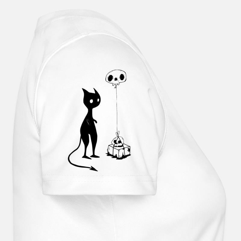 Cat gift skull devil evil - Women's Functional T-Shirt - white