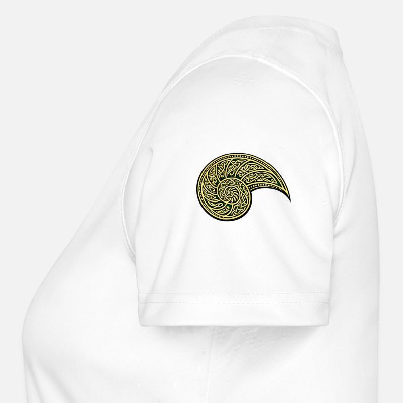 Gold and green Celtic Nautilus Women's Functional T-Shirt