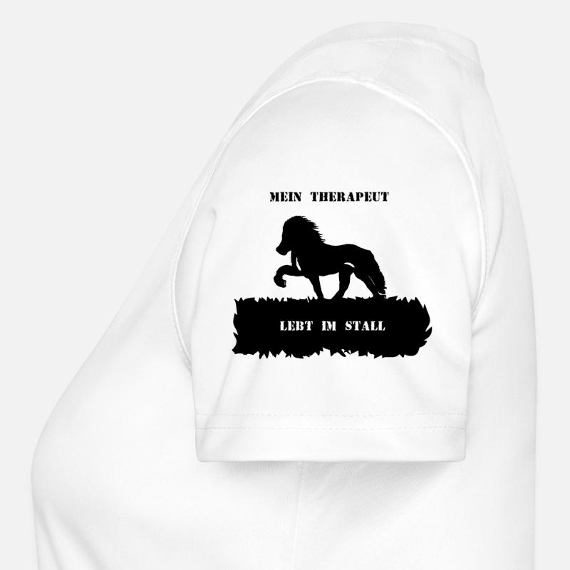 Spruch 4 mit Pferd 1 schwarz Frauen Funktions-T-Shirt