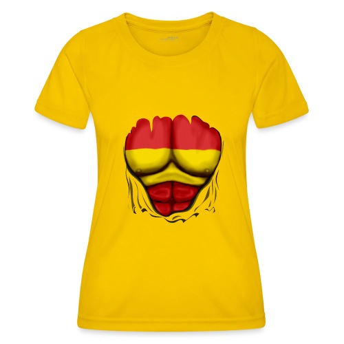 España Flag Ripped Muscles six pack chest t-shirt - Women's Functional T-Shirt