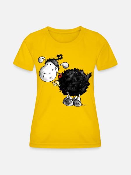Wolli Wollschaf - Schaf - Schafe - Frauen Funktions-T-Shirt - Eigelb