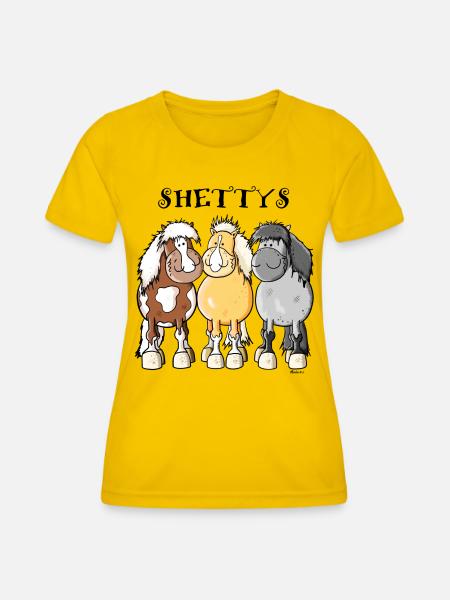 Shetlandpony Trio - Frauen Funktions-T-Shirt - Eigelb