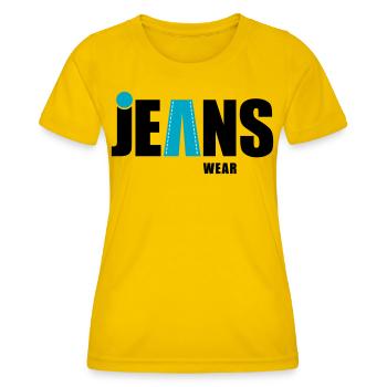 Jeans Wear with a dot - Women's Functional T-Shirt - egg yellow - Front - AI Model Female 172 dark (172cm)