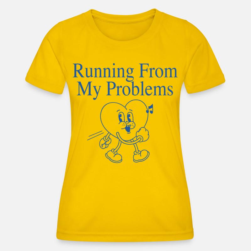 Running Heart – Running From My Problems - Women's Functional T-Shirt - egg yellow