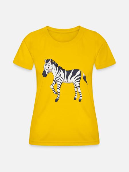 Zebra - Frauen Funktions-T-Shirt - Eigelb