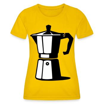 Espresso pot - Women's Functional T-Shirt - egg yellow - Front - AI Model Female 172 dark (172cm)