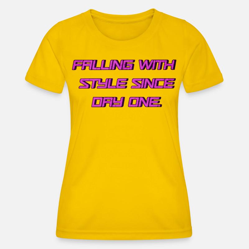 Falling with Style since Day One 💥 - Women's Functional T-Shirt - egg yellow