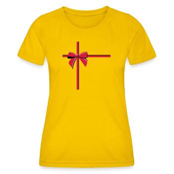 Elegante dekorative Schleifenillustration - Frauen Funktions-T-Shirt - Eigelb - Vorne - AI Model Female 172 dark (172cm)