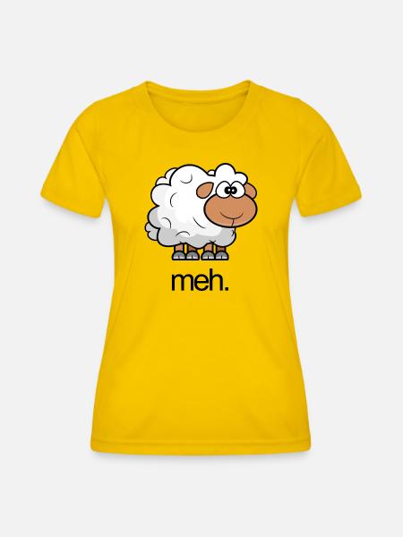 Schaf-Illustrationscomic mit Zitat - Frauen Funktions-T-Shirt - Eigelb