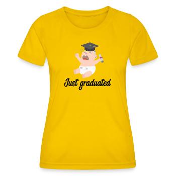 Just Graduated - Women's Functional T-Shirt - egg yellow - Front - AI Model Female 172 dark (172cm)
