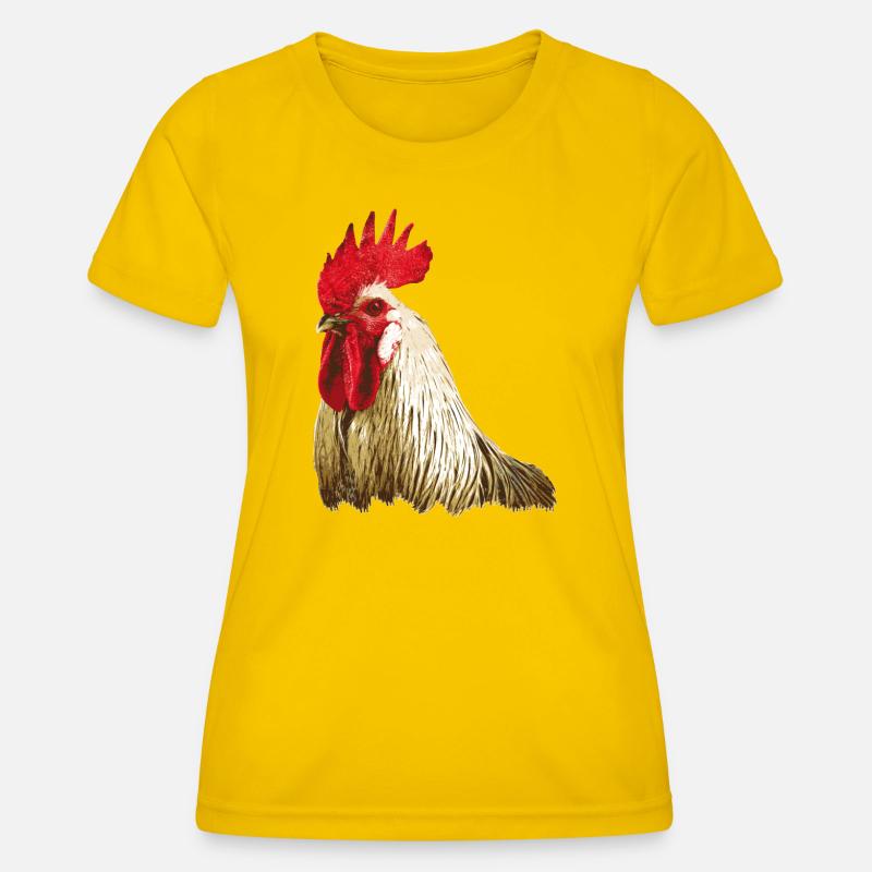 Rooster - Women's Functional T-Shirt - egg yellow