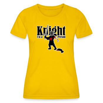 Ritter Person - Frauen Funktions-T-Shirt - Eigelb - Vorne - AI Model Female 172 dark (172cm)