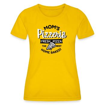 Moms's Pizzeria Mama Pizza Bäcker Muttertag Mutti - Frauen Funktions-T-Shirt - Eigelb - Vorne - AI Model Female 172 dark (172cm)