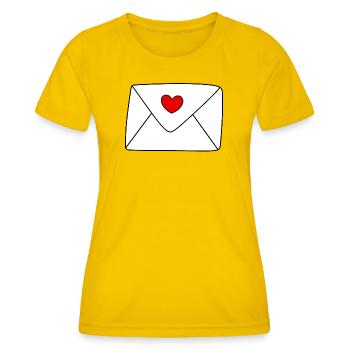 Herz Brief Liebesbrief Geschenk Valentinstag Paare - Frauen Funktions-T-Shirt - Eigelb - Vorne - AI Model Female 172 dark (172cm)