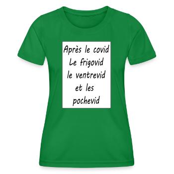Après le covid - T-shirt sport Femme - vert - Devant - AI Model Female 172 dark (172cm)
