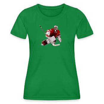 Eishockey Torwart - Frauen Funktions-T-Shirt - Kelly Green - Vorne - AI Model Female 172 dark (172cm)
