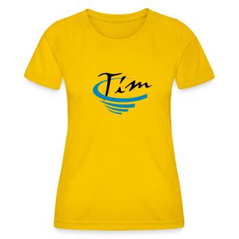 Tim - Frauen Funktions-T-Shirt - Eigelb - Vorne - AI Model Female 172 dark (172cm)