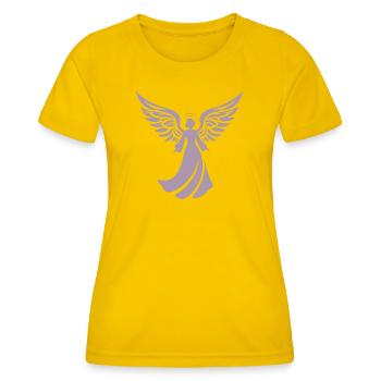Angel Silhouette Christmas Halo - Women's Functional T-Shirt - egg yellow - Front - AI Model Female 172 dark (172cm)
